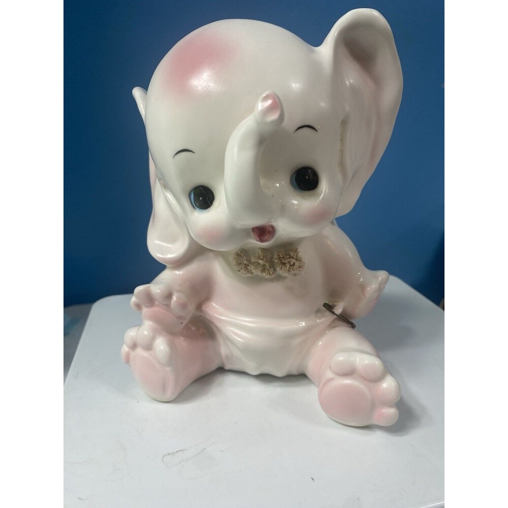 Vintage Pink  Elephant planter Vase Samson Relpo Import Co # 5430A Kitschy Decor